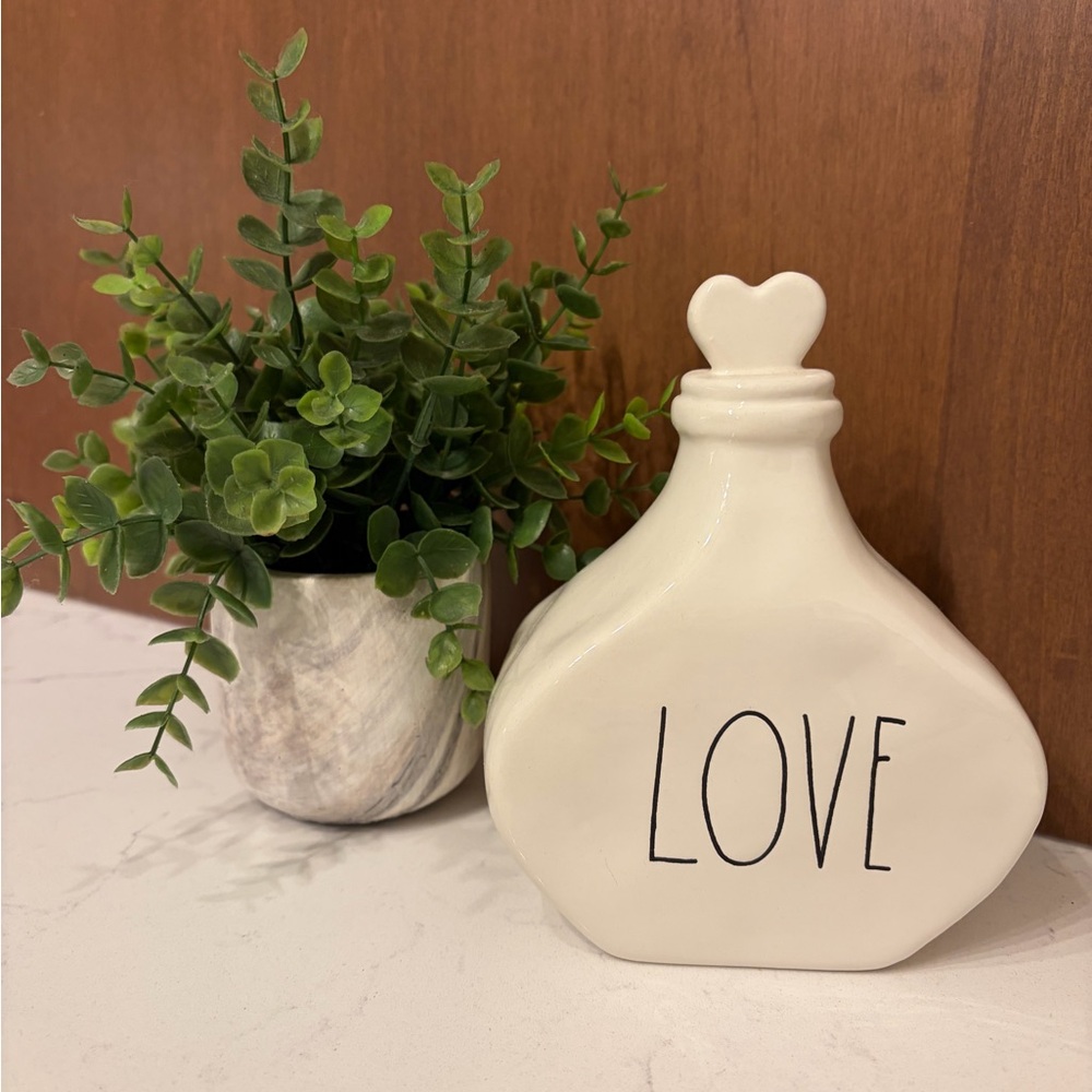 White Ceramic Love Vase